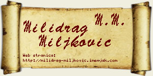 Milidrag Miljković vizit kartica